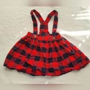 Carter's Skirt with Attached Suspenders Red Plaid Size 18 Months Buffalo